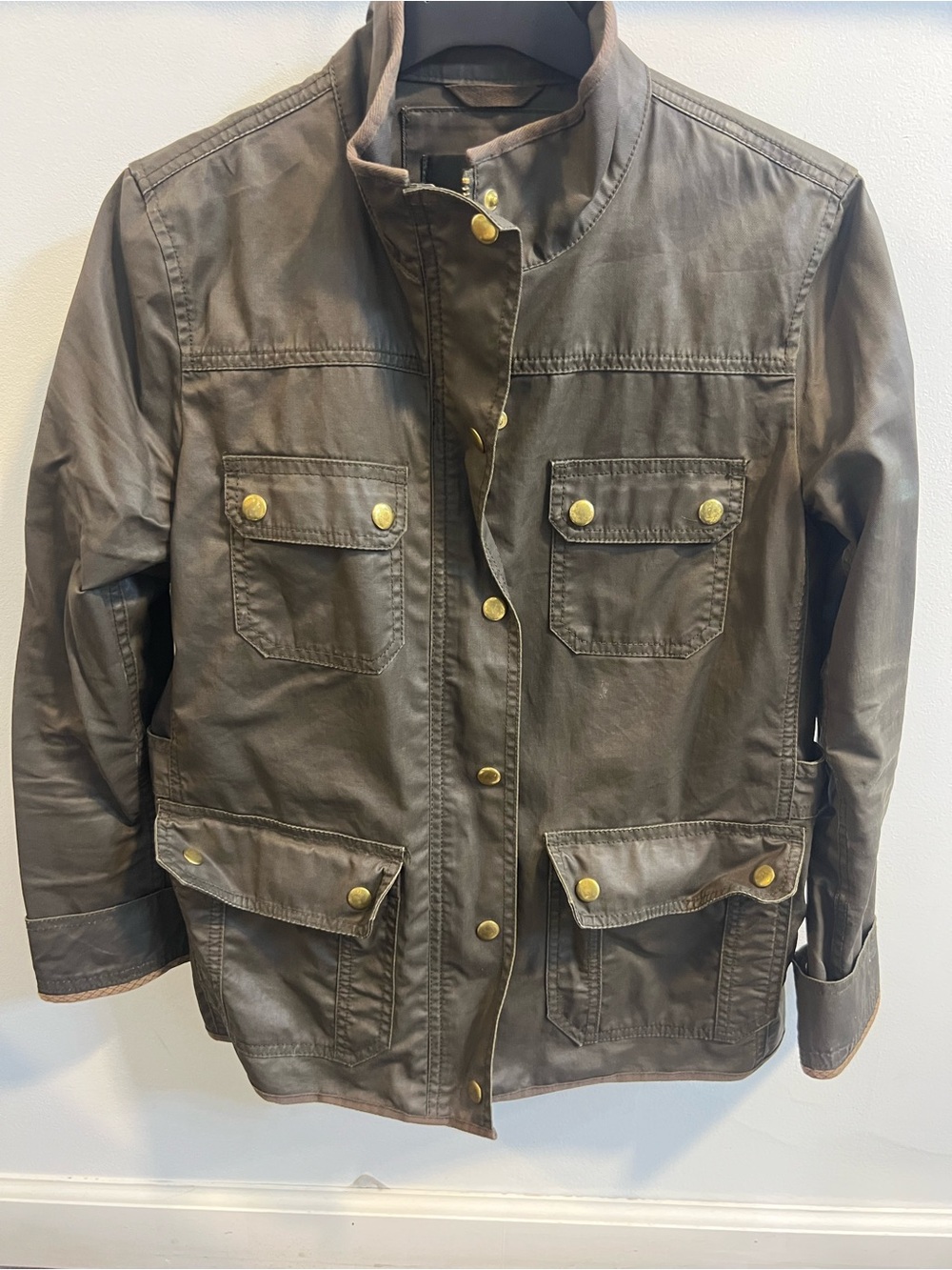 J. Crew waxed cotton field jacket size small